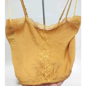 Hippie Rose Women's Juniors' Lace Trim Square Neckline Satin Tank Top Size XL